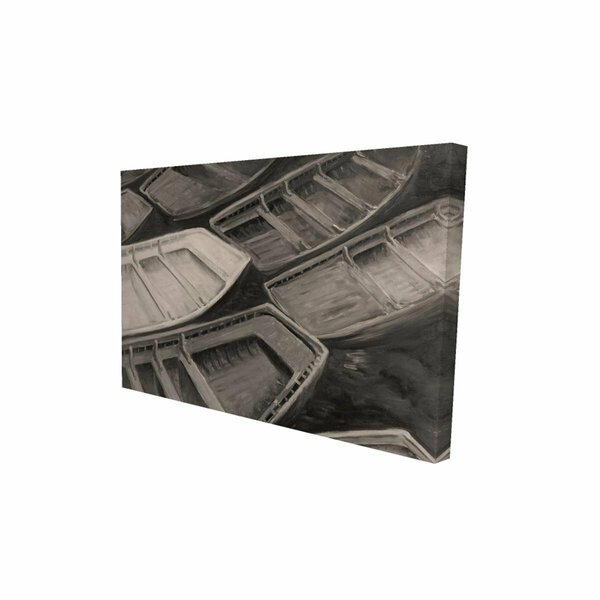 Begin Home Decor 12 x 18 in. Small Canoes Sepia Style-Print on Canvas 2080-1218-CO69-1
